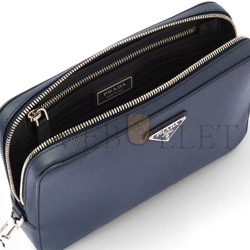 Pra*a saffiano leather clutch 2vf056 (23.5*15.5*4cm)